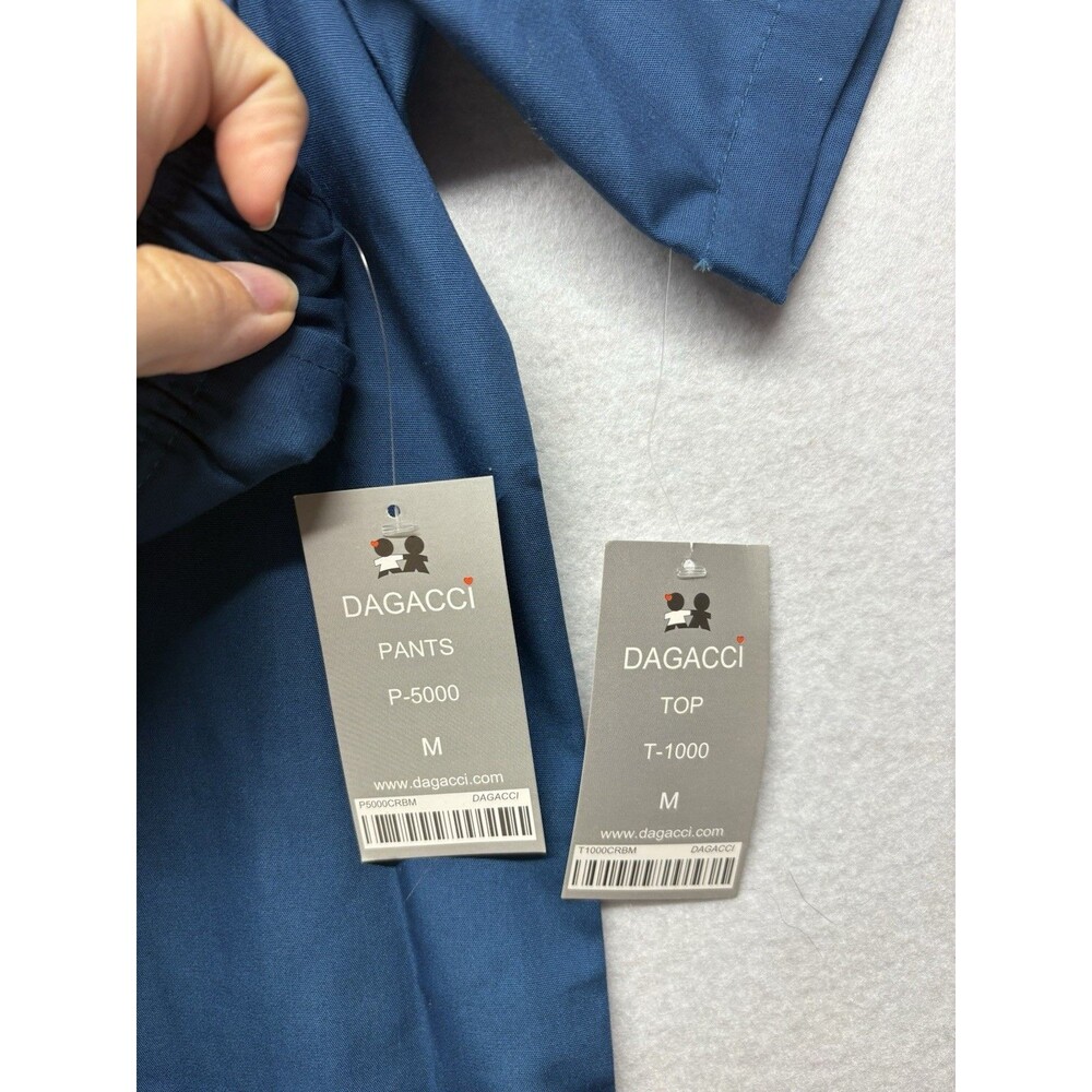 Dagacci Scrubs Medical Uniform Set Women and Man Scrubs Dark Blue Size Medium - Picture 3 of 3